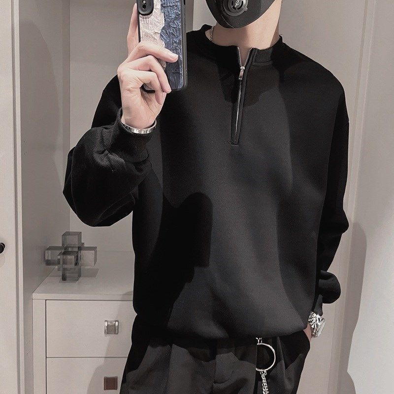 Streetwear Brand Aesthetic - Мужская демисезонная толстовка с воротником-стойкой и