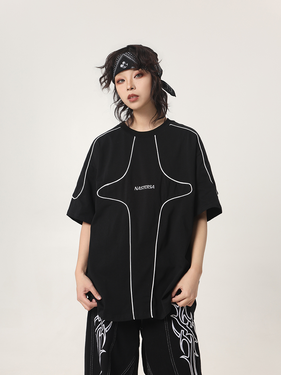 Streetwear Brand Drops - Мужская свободная футболка BF с коротким