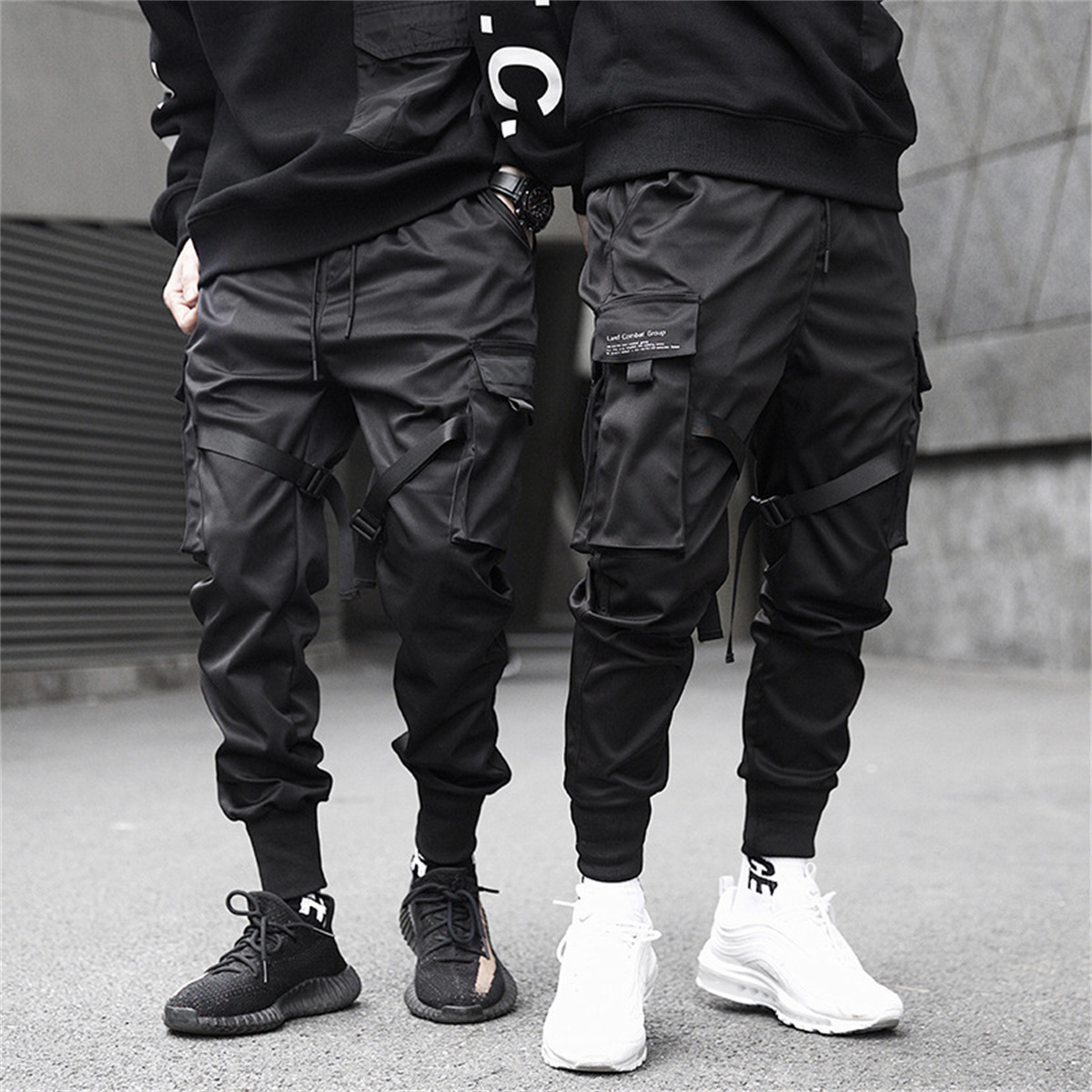 Brand Of Streetwear - Черные брюки-карго в стиле хип-хоп, летние