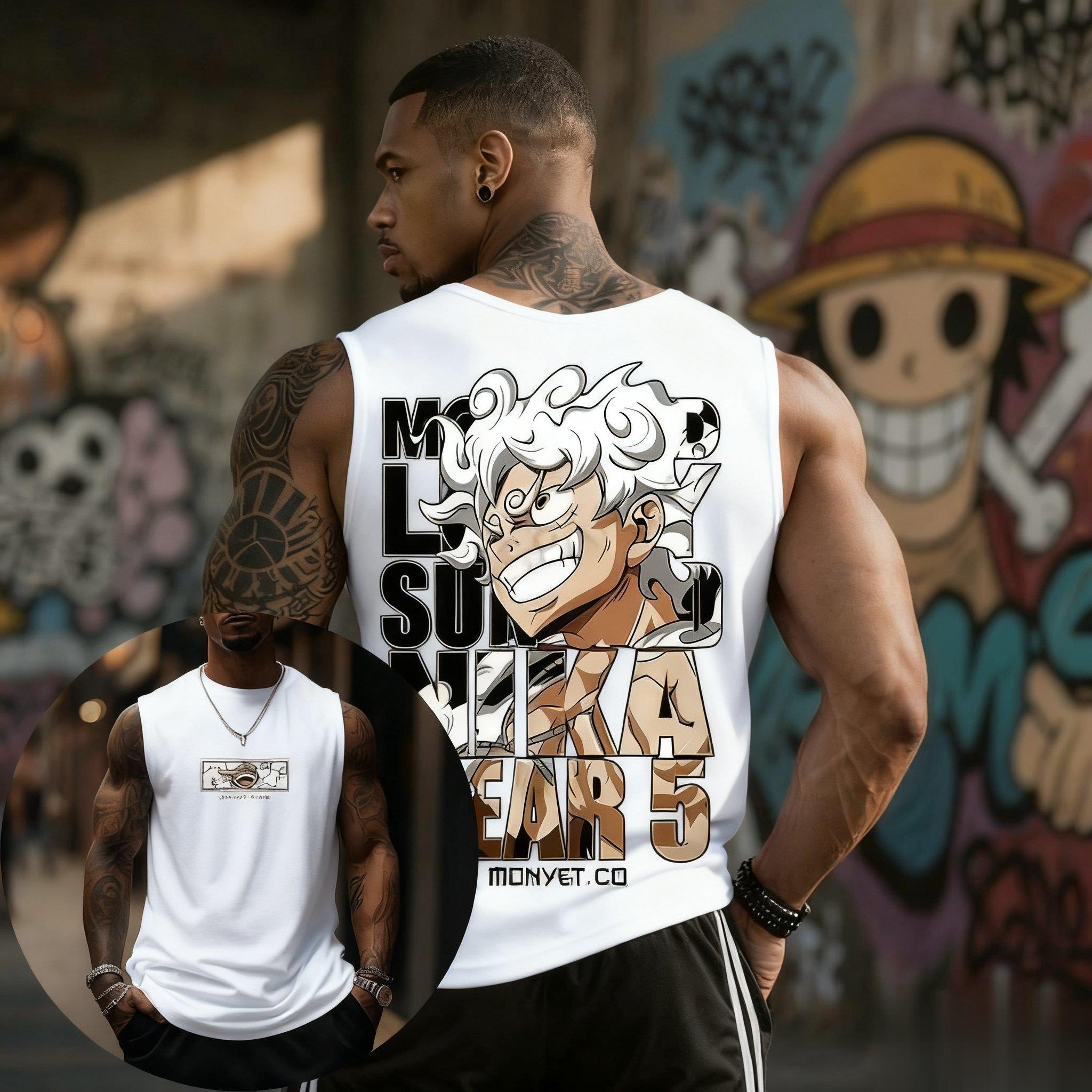 Good Streetwear Brand - Цельная майка Luffy Gear 5, мужская